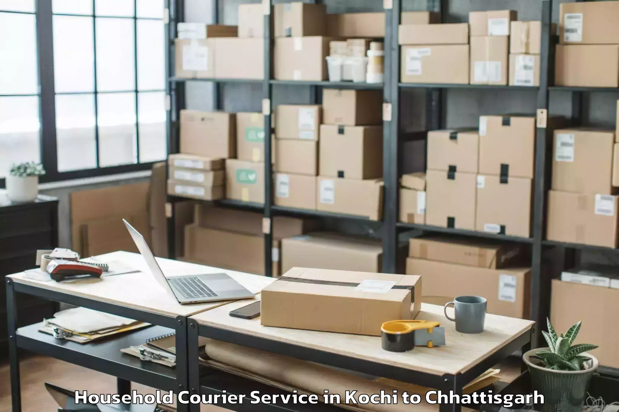 Reliable Kochi to Khairagarh Household Courier